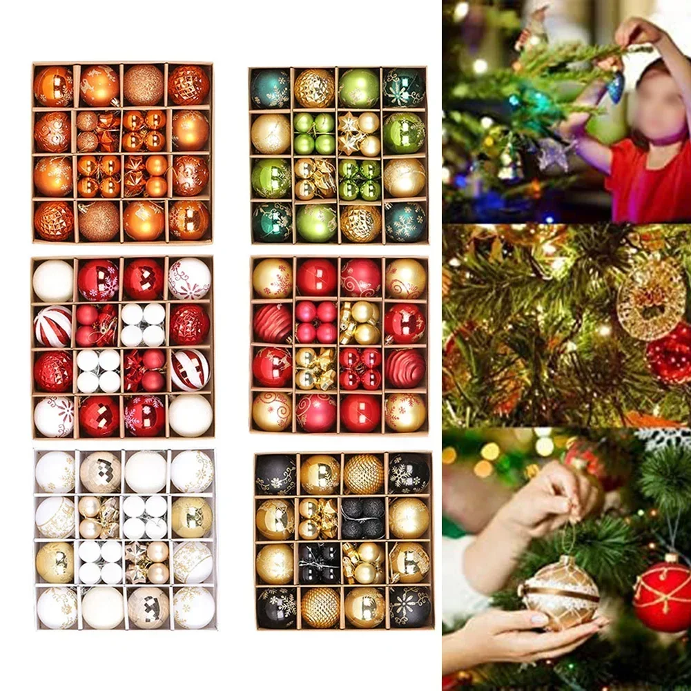 44pcs/box 3/6cm Christmas Balls Christmas Tree Pendant Ornament For Home Hanging Pendant New Year Gifts Noel Navidad Xmas Ball