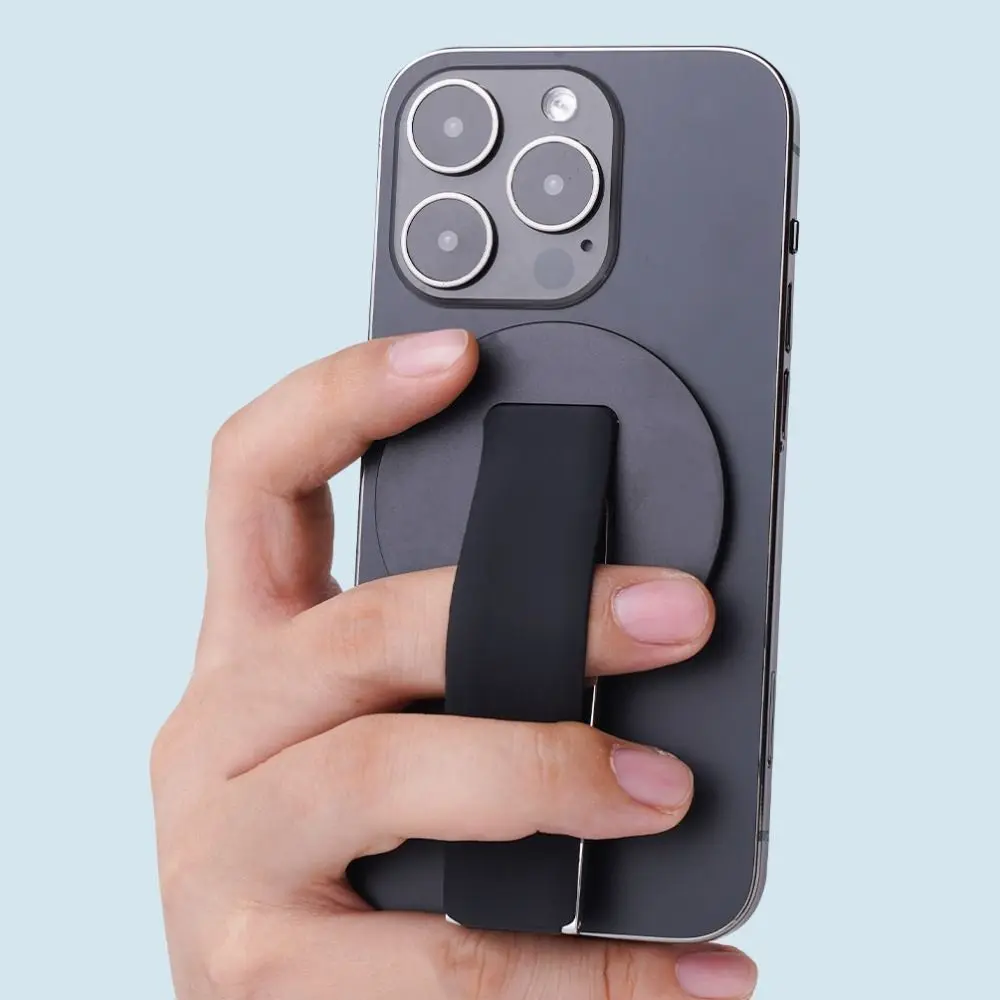 Universal Silicone Magnetic Phone Holder Rotatable Foldable Mobile Phone Stand Portable Adjustable Finger Ring Stand For MagSafe