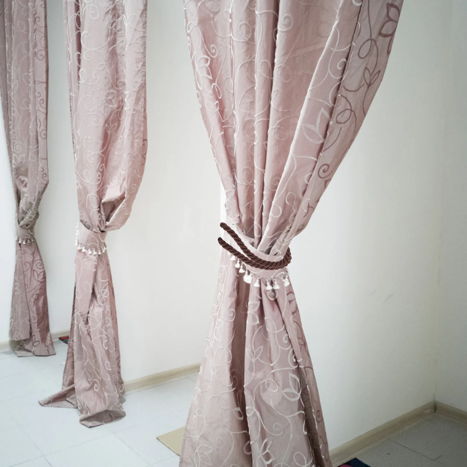 

4pcs Curtain Tiebacks Rope Window Decorative Holdback Belt For Living Room Bedroom Bathroom Indoor Curtains Decoration Tying