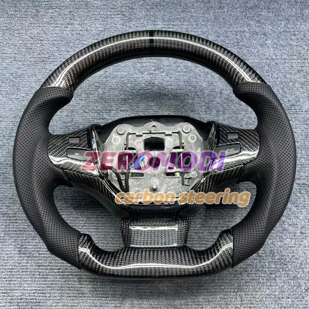 Racing Carbon Fiber Leather Steering Wheel For Peugeot 308 2014-2021 Modified Steering Wheel