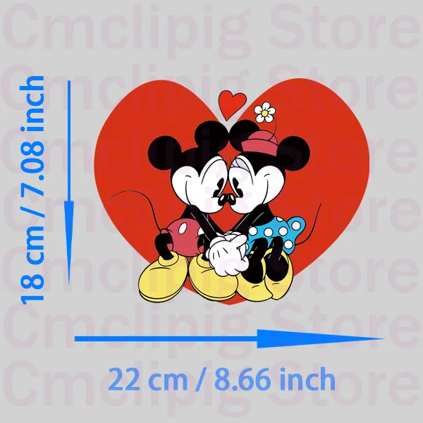 Love Mickey Mouse and Minnie Clothing patches thermo-stickers for children iron on transfer