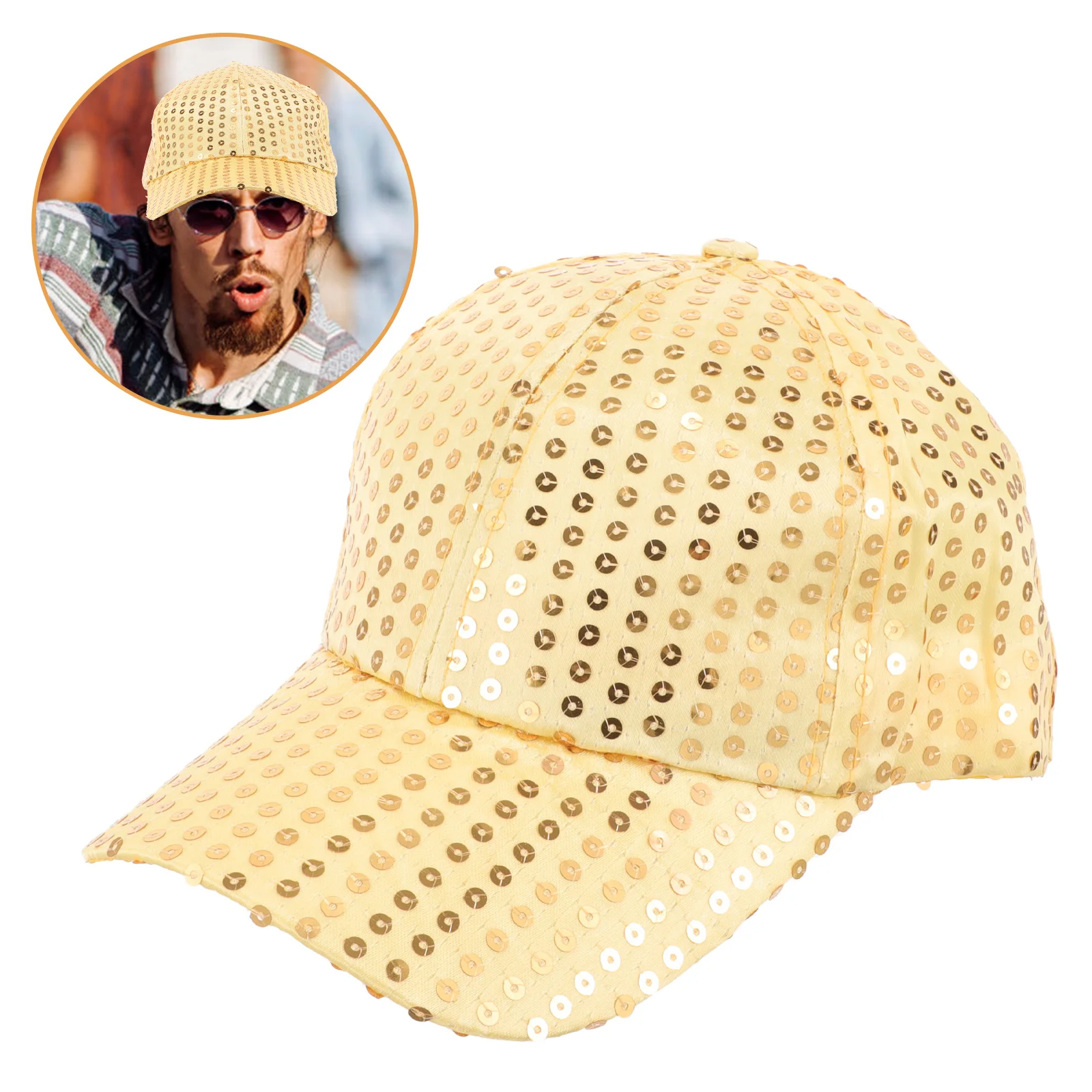 

Sequin Hat for Women Shiny Glitter Baseball Cap Party Hat Comfortable Adjustable Sparkling Street Dance Stage Performance