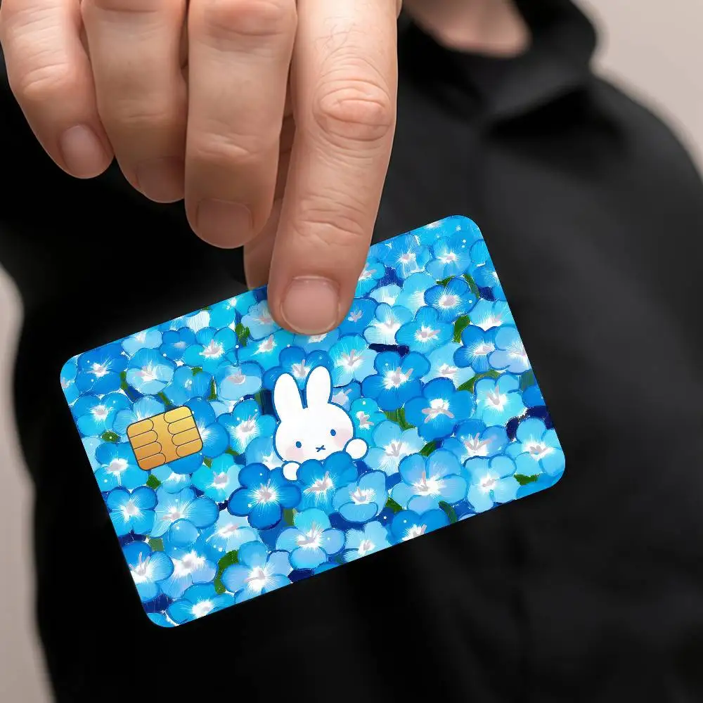 M-Miffy Cartoon-Schutzaufkleber für Kreditkarten und Öffentliche Verkehrskarten, Wasserfeste Kartenfront-Dekoration, 4 Stück – Detail 7