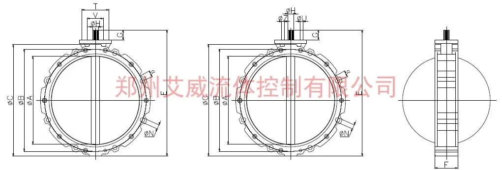 Cement warehouse double flange aluminum alloy cement hand wrench butterfly valve V2FS300GBN + CM4