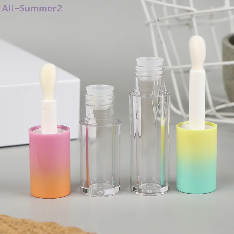 Butelka na błyszczyk z breloczkiem, gradientowa, pusta tubka na szminkę, pojemnik na płyn do wielokrotnego napełniania, butelka na próbki błyszczyka.