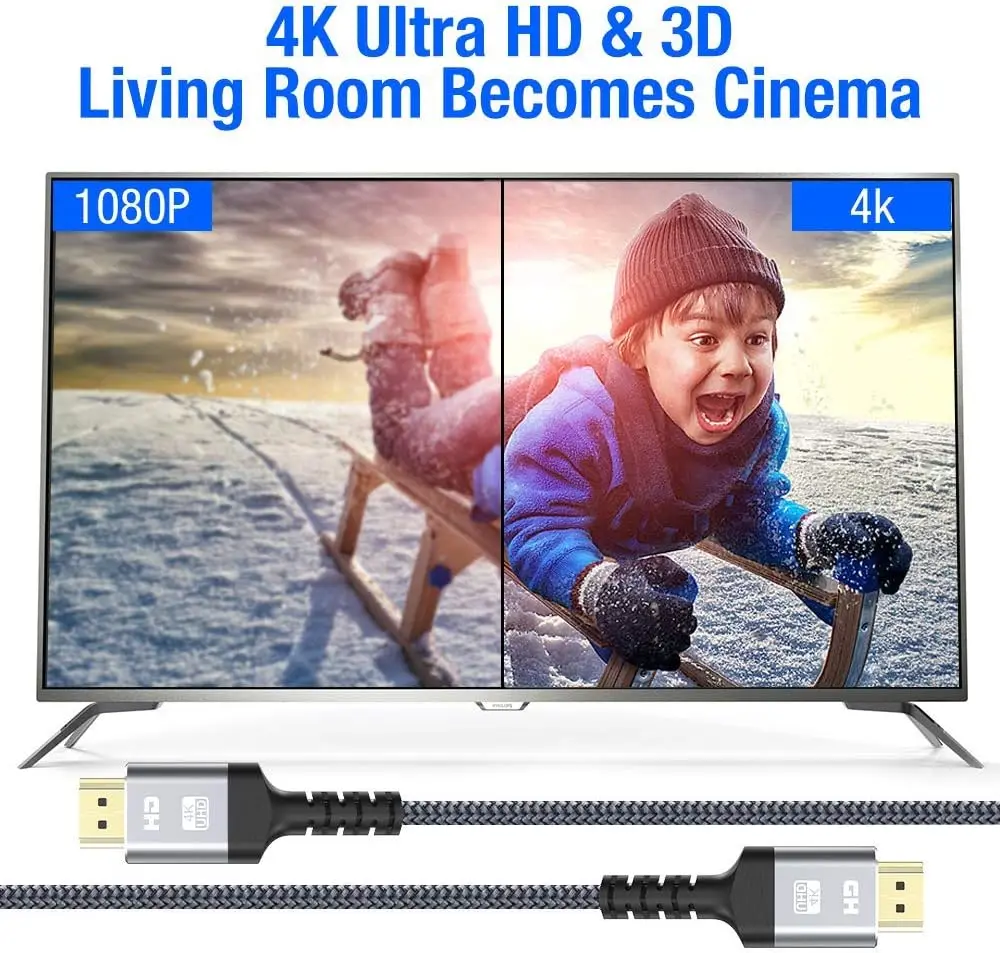 10PCS High-Speed HDTV 2.0 Cable For TV Monitor Projector Car Camera-UHD 4K60Hz/2K144Hz Audio Video Fiber Cable