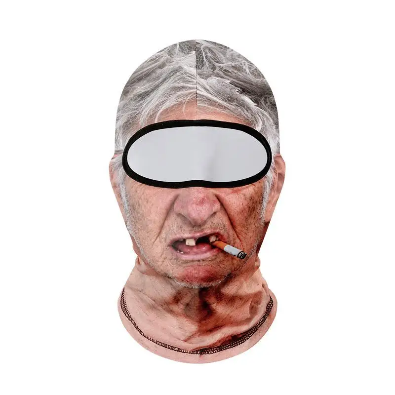 Cosplay Christmas Old Man Ski Mask Funny Face Mask Balaclava Sublimation Print Winter Mask Novelty Gift for Skiers Snowboarders