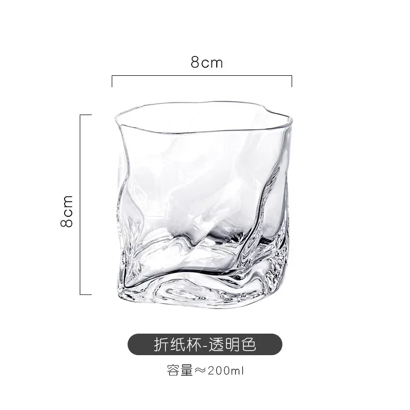 Internet Famous Glass Whiskey Water Glass Origami Twisted Glass