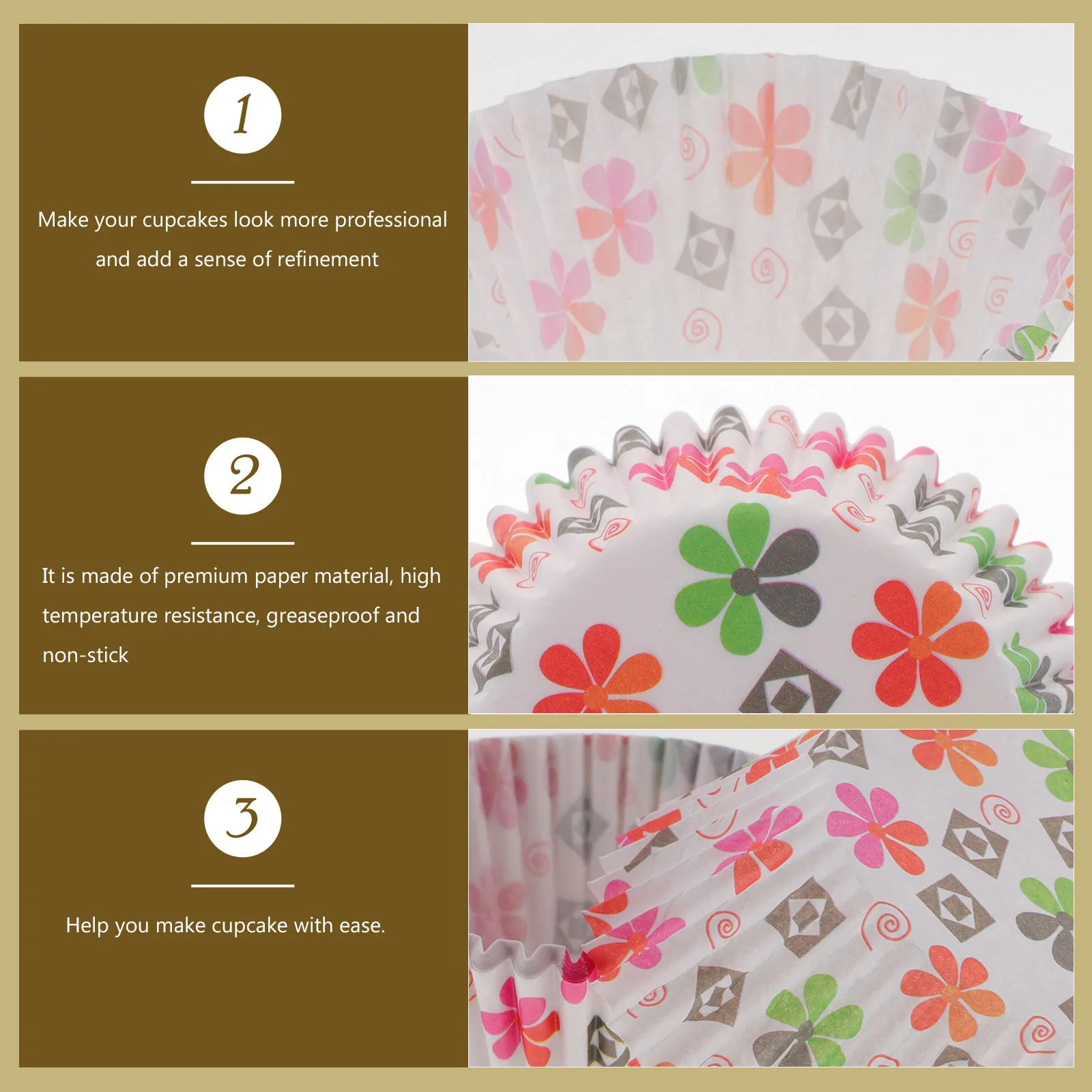 200Pcs Paper Cupcake Liners Muffin Baking Cups Food Safe Odorless Colorfast for Bakery Restaurant Tea Party Bridal Shower