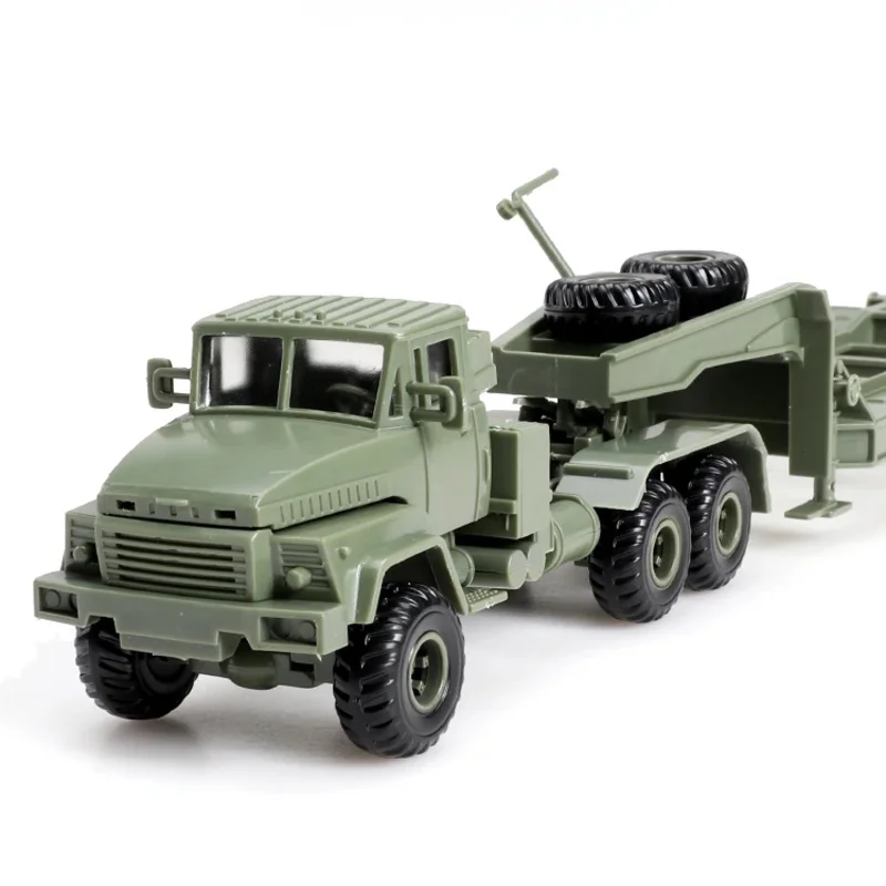 Tracteur semi-remorque, véhicule militaire, jouets, bloc d'assemblage de voiture, Kit de modèle, cadeau, bricolage, scène de Collections de l'armée