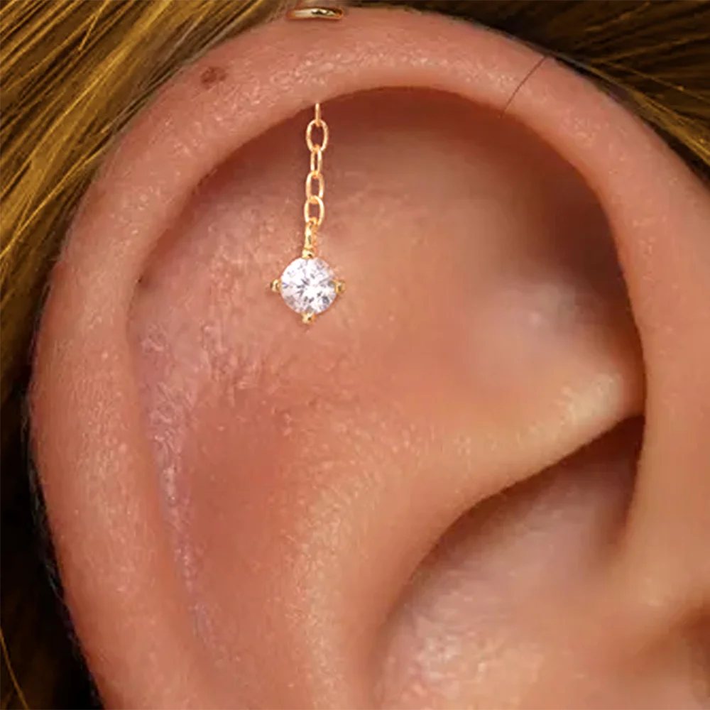 AIDE 925 Sterling Silber Kite Stone Zirkon Flachkopf-Innengewinde-Piercing für Damen, Sternkette, Quasten-Accessoires, Schmuck – Detail 29
