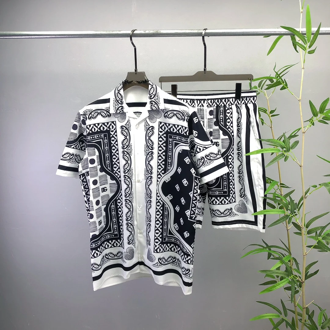 

Summer ex ort Sve irt plus orts Set Front And Ba Print Pattern Loose Fit Youthful Trend Cotton Polyester Blend