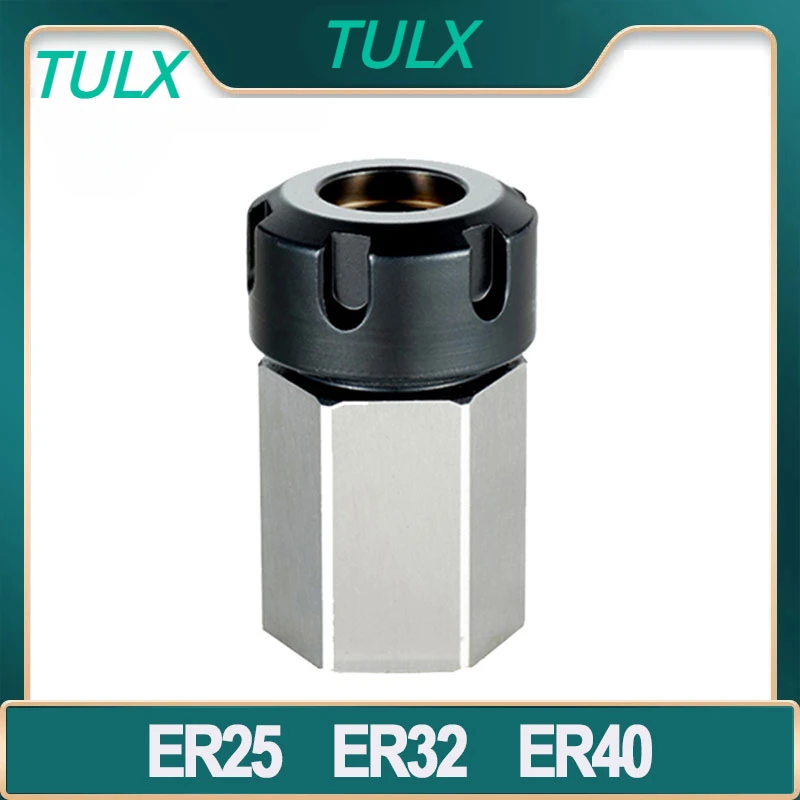 

TULX Square ER25 ER32 ER40 Hexagonal Fixture Milling Machine Jacket Conversion Seat For CNC Lathe Engraving Machine Tool