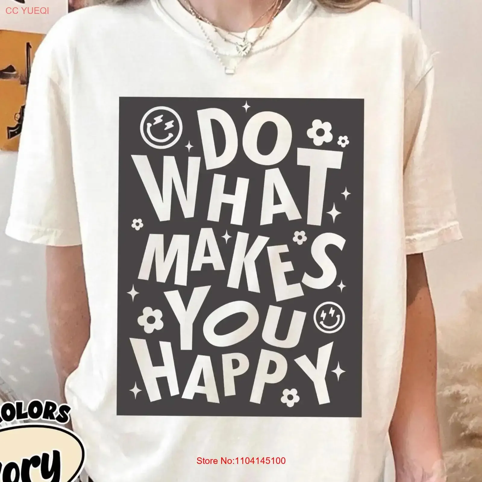 افعل ما تجعلك سعيدا تي شيرت تأكيدات ملهمة الصحة العقلية الصيف الراحة اللون الإيجابية خمر غسلها