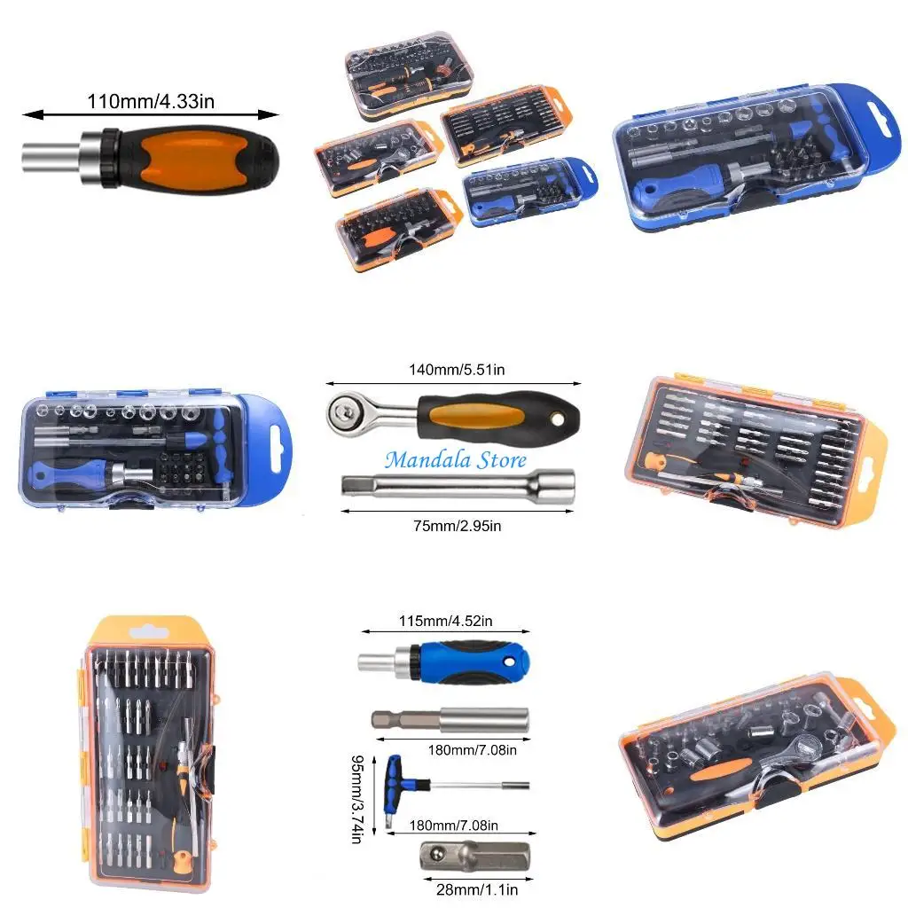 U2JC Home Repair Precisions ไขควง ชุด พร้อมที่จับวงล้อแบบยืดหยุ่นและ Bit