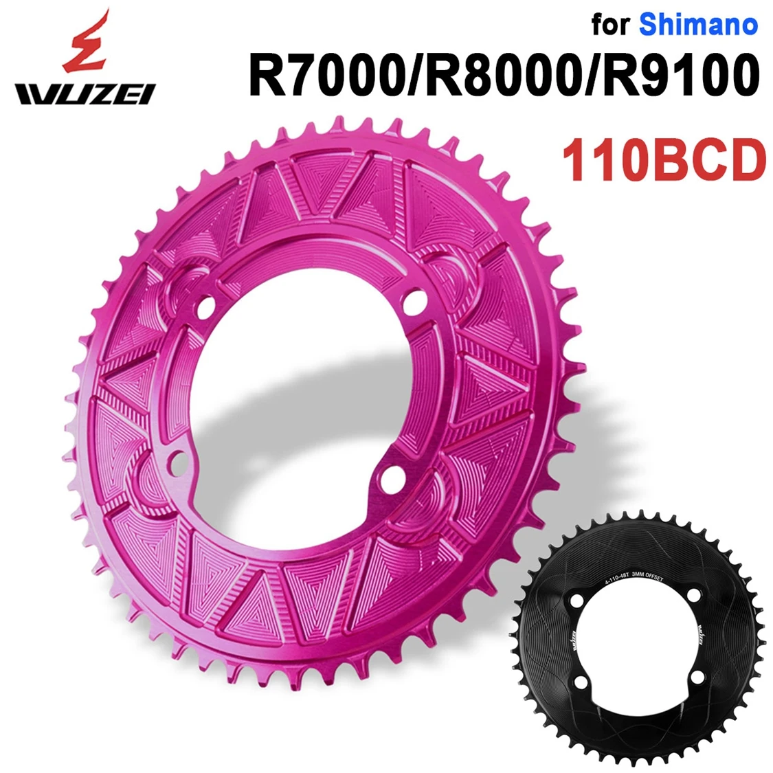 

WUZEI шоссейная велосипедная звездочка 110BCD велосипедная звездочка узкая широкая 40T-58T одиночная велосипедная корона для Shimano R7000 R8000 R9100