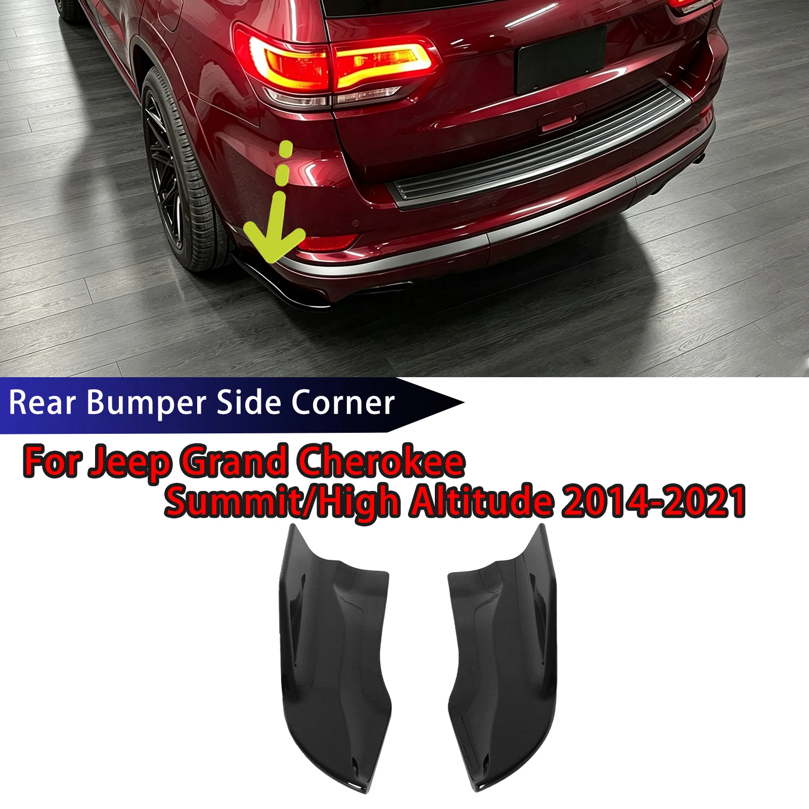 For Jeep Grand Cherokee Summit/High Altitude 2014-2021 A Pair Car Rear Bumper Side Corner Exterior Accessories Diffuser Splitter