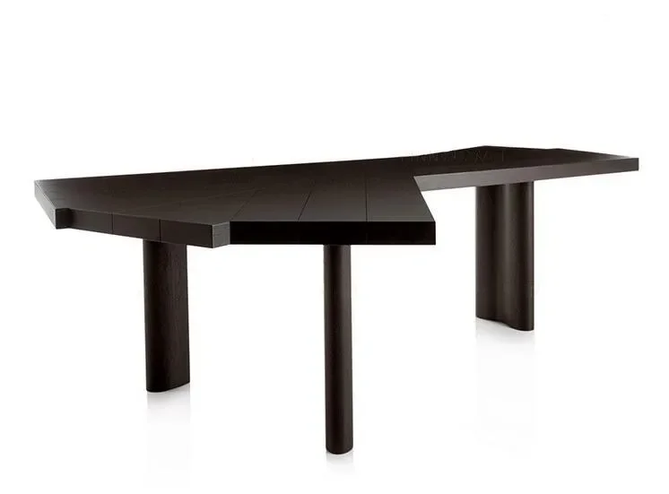 

Minimalist designer with antique and retro style, solid wood office study, creative writing desk, modern and minimalist design