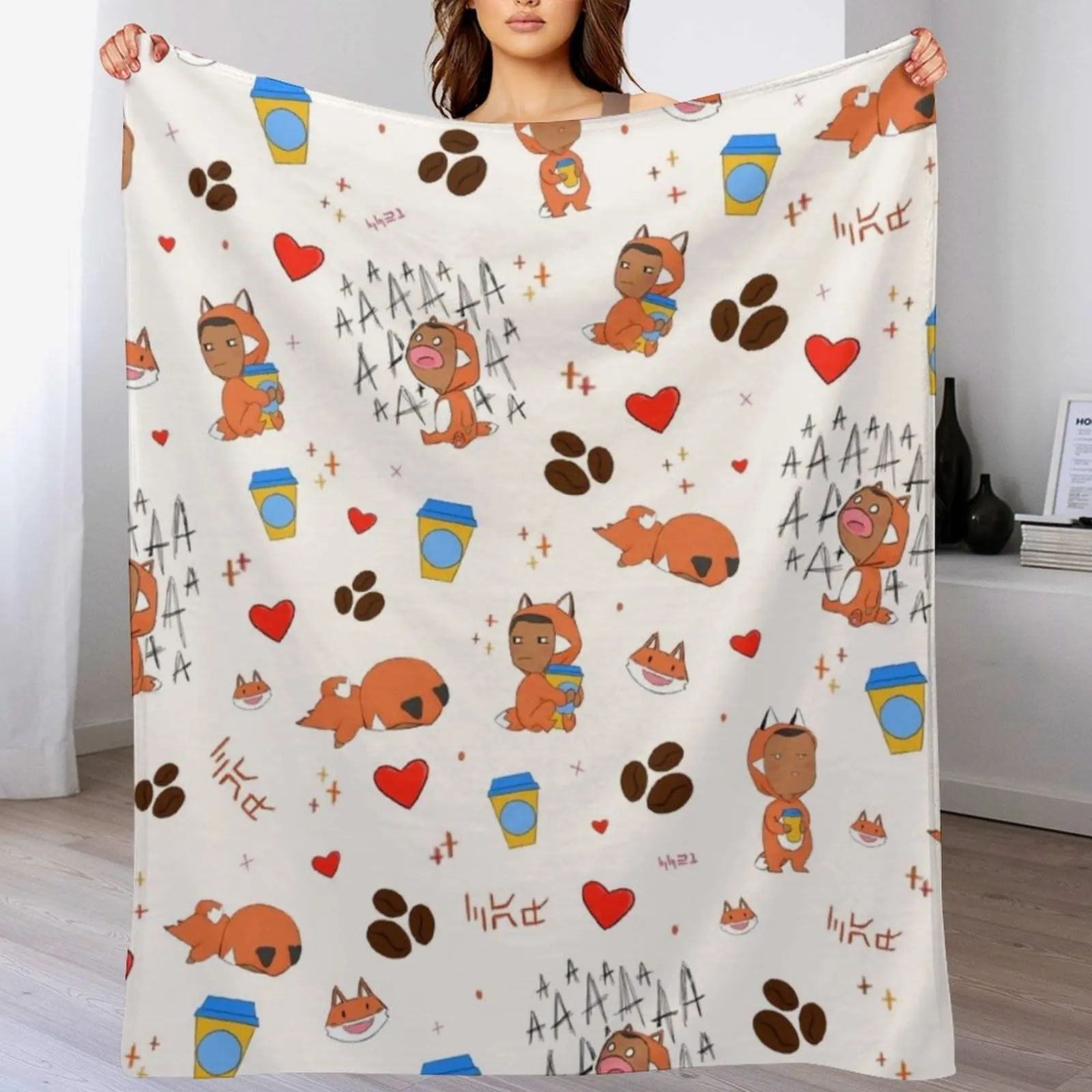 Fox N Caf Scatter Print Throw Blanket Decorative Beds Sofa Quilt christmas decoration Blankets