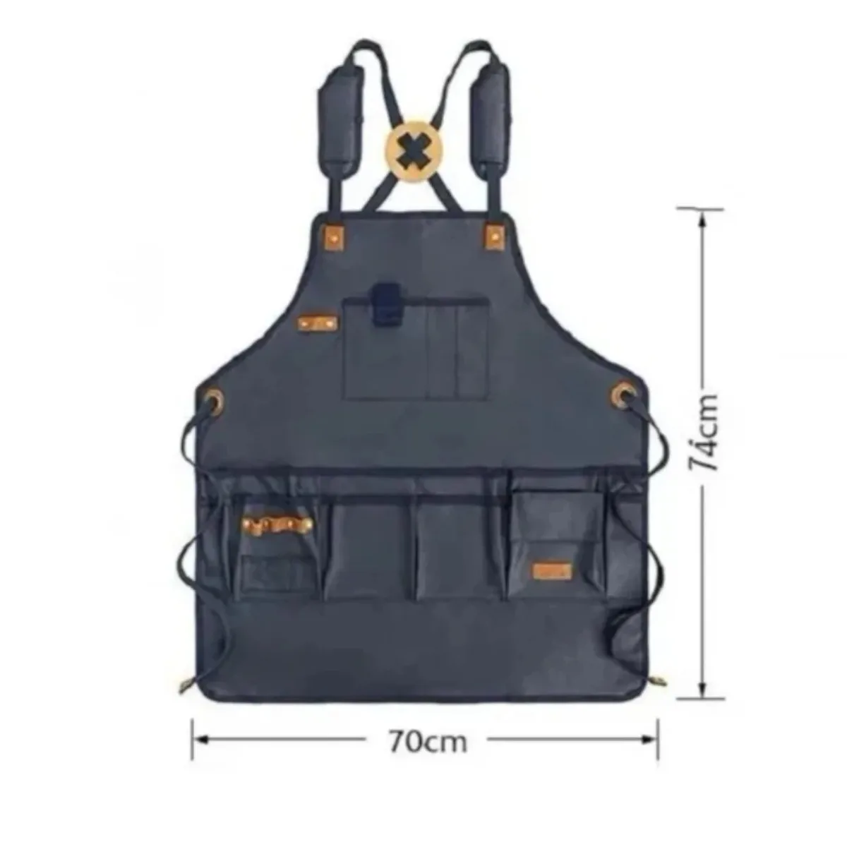 Kitchen Waterproof Apron Canvas Heavy Duty Chef Work Apron with Pockets Cooking Gardening Home Commercial Waist Apron