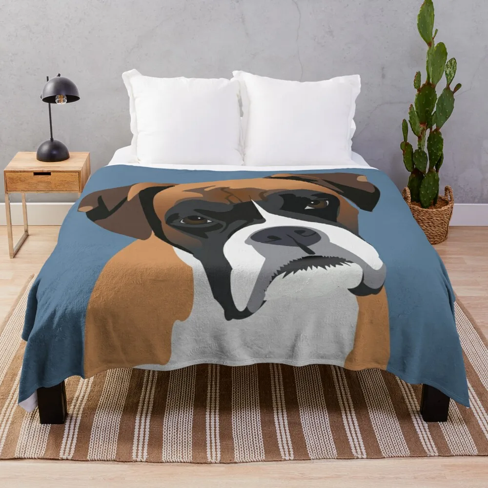 

Boxer Dog Throw Blanket Giant Sofa Knit Blanket Velor Blankets Summer Bedding Blankets