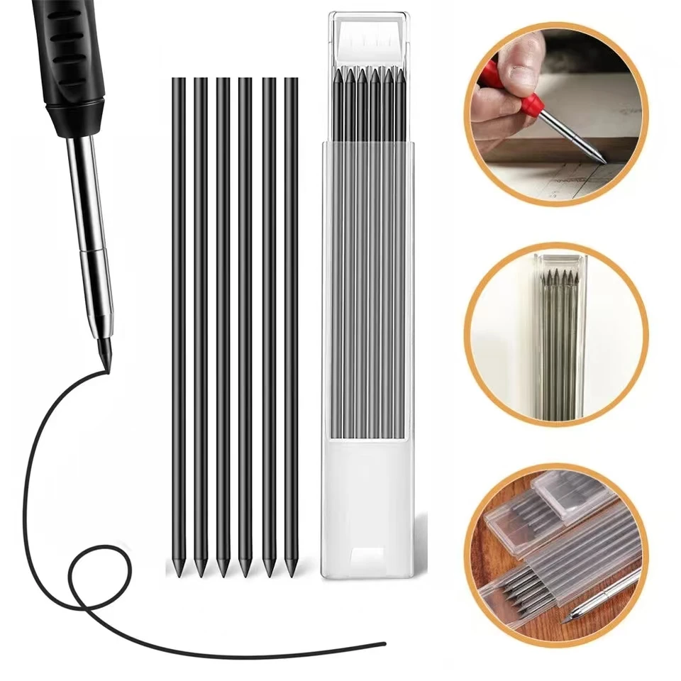 

24pcs Pencil Refills, 2.8mm Pencil Refills for Carpenter Pencils, Solid Deep Hole Mechanical Construction Pencil Replacements