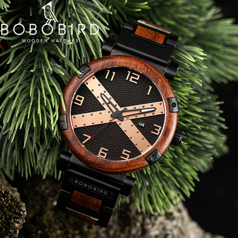 BOBO BIRD Nam Dây Cao Cấp Hàng Đầu Thương Hiệu Kinh Doanh Thạch Anh Nam Không Thấm Nước Chronograph Đồng Hồ Đeo Tay Nam Đồng Hồ Relogio Masculino Tùy Chỉnh