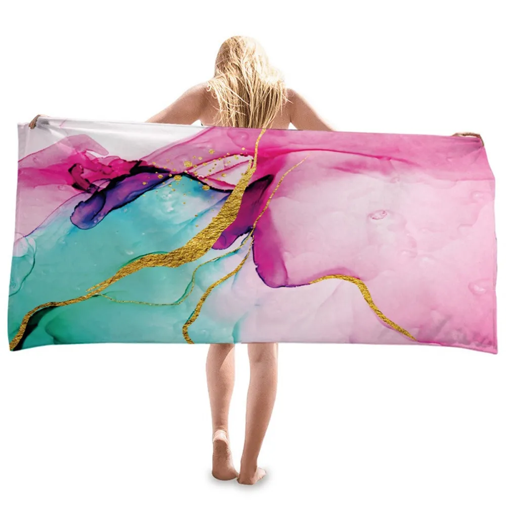 Marble Hiking Camping Home Microfiber Quick Dry Beach Spa Cape Fashion Gorgeous Women Gift Thin Travel Camping Picnic Home Decor