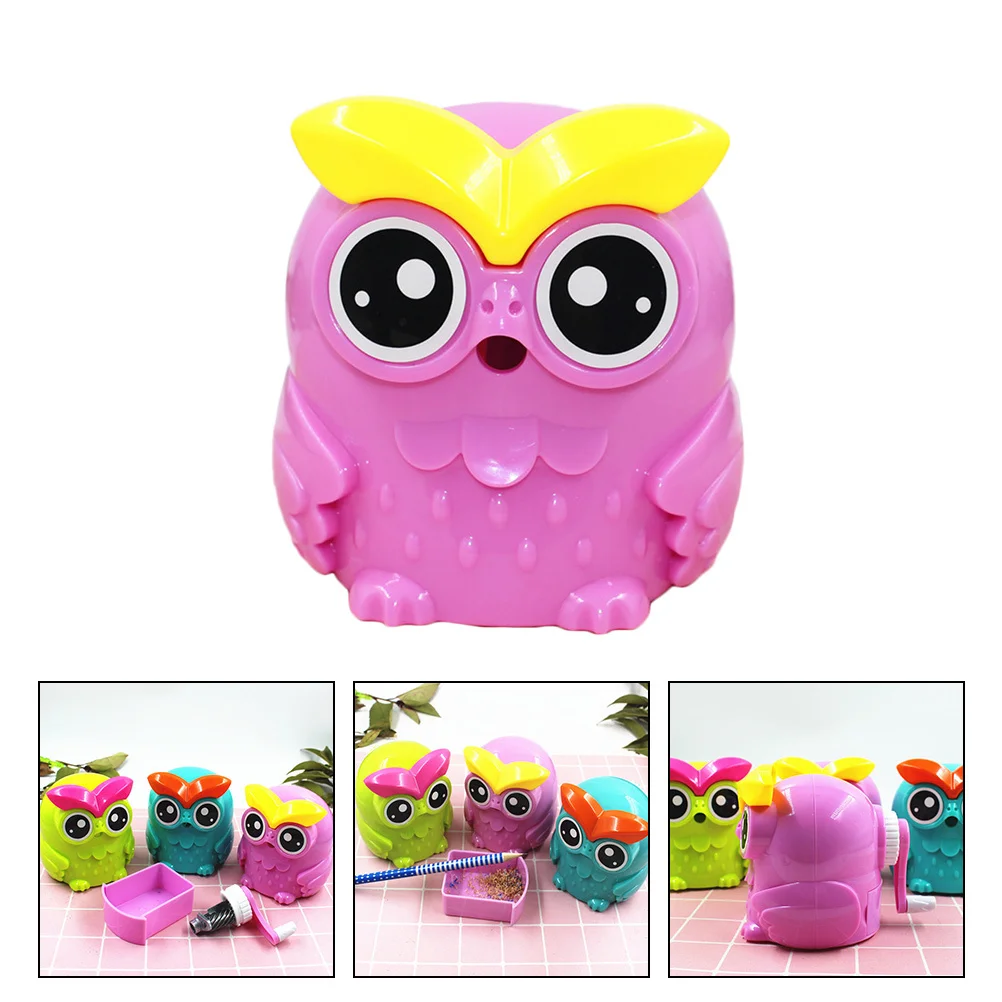 Cartoon Owl Pencil Sharpener Random Color Premium Material Long Lasting Universal Pencil Sharpening Tool