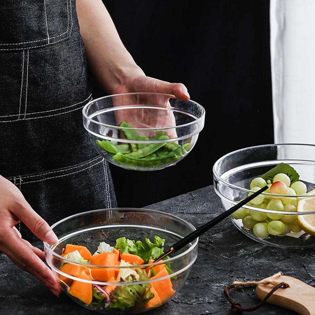 

Transparent Salad Bowl Large Size PC Material Reusable Fruit Bowl for Kitchen Home Serving Snacks Dessert Decorative Bowls