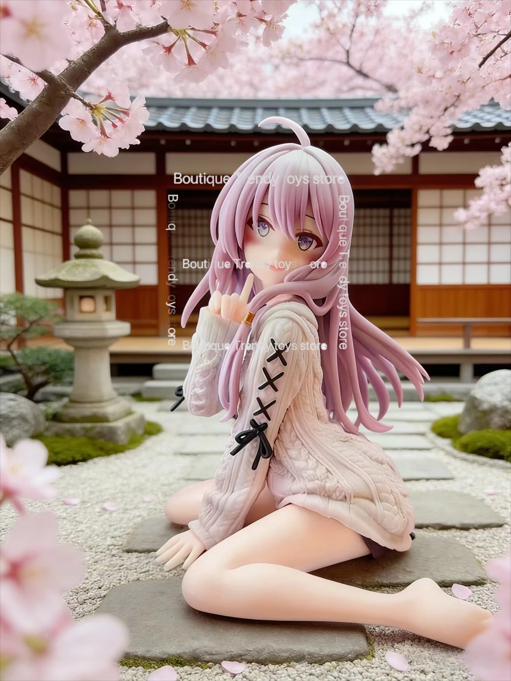 

15cm Kawaii Witch Style Figurine - Cute Knit Dress PVC Action Figure - Collectible Toy for Christmas Birthday Gifts