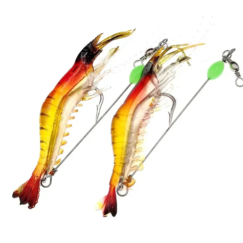 

3pieces/set of 9cm7g Simulated Soft Bait with Realistic Swimming Posture Tempting and Biomimetic ShrimpSimulated Night Light