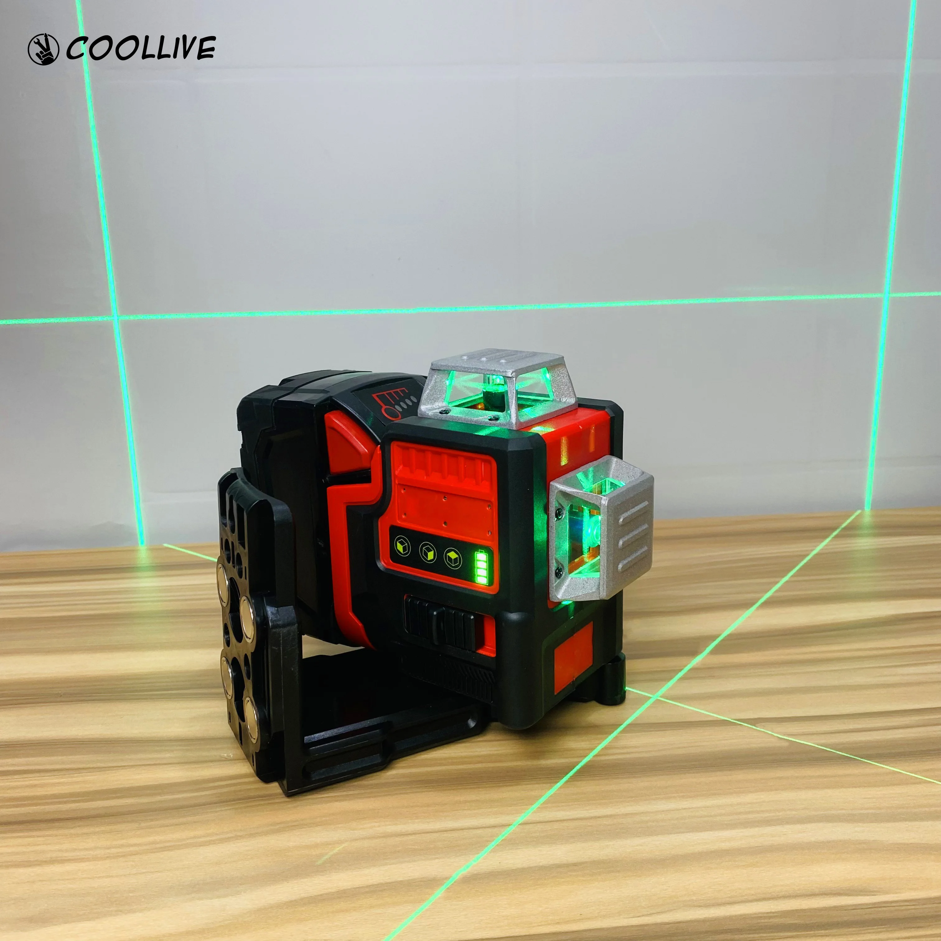 For Milwaukee 18V Battery 12 Lines Laser Level 3 Sides*360 Degree Vertical Horizontal Green Light Meter Outdoor Tools