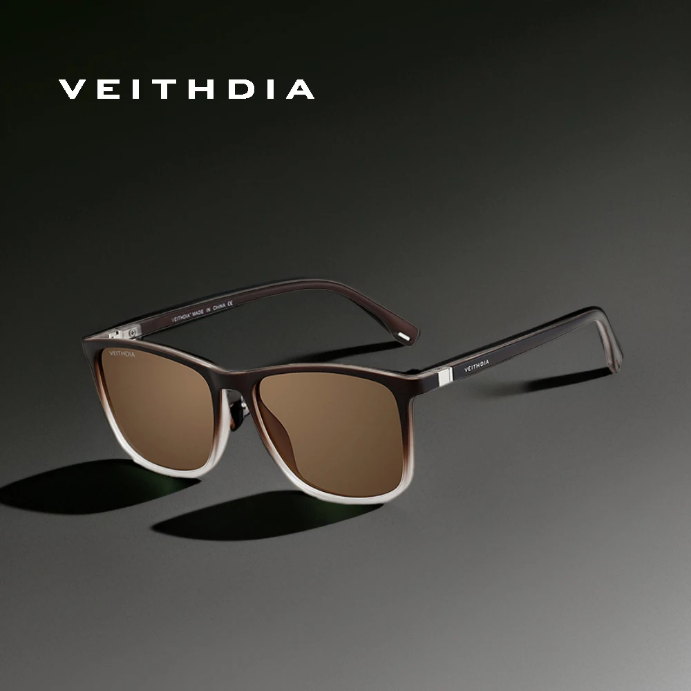 VEITHDIA Brand Sunglasses Unisex TR90 Sunglasses Polarized UV400 Lens Retro Eyeglasses Protective Glasses For Men Women VFH07521