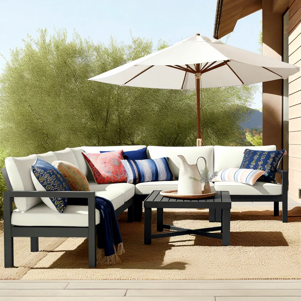 Customized Modern Metal Aluminum Outdoor Dining Sofa Set High-Density SpongeHotels Patio Garden Furniture for Farmhouse