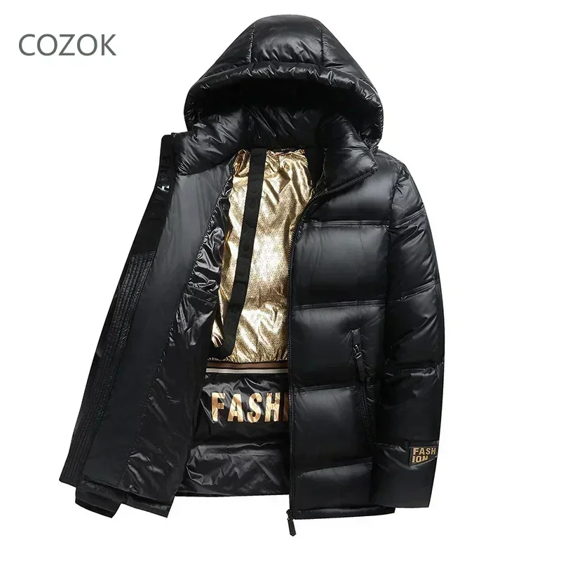 Goose Down Jacket for Men, Long Coat, Thickened Hooded, Casual, Cold-proof, Premium Filling, Designer Clothing, New, 2025