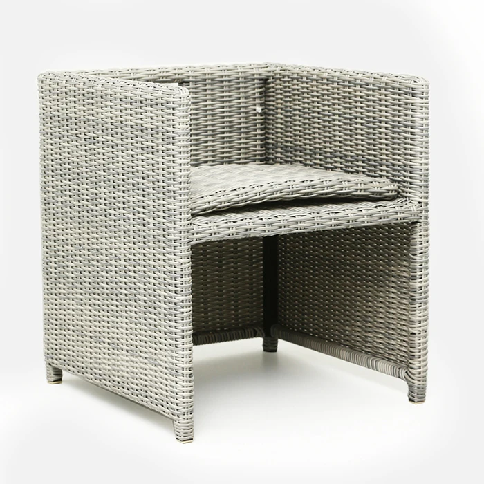 9-Piece Modern Garden Furniture Dark Brown Rattan Cube Table and Chairs Outdoor Park Suitable