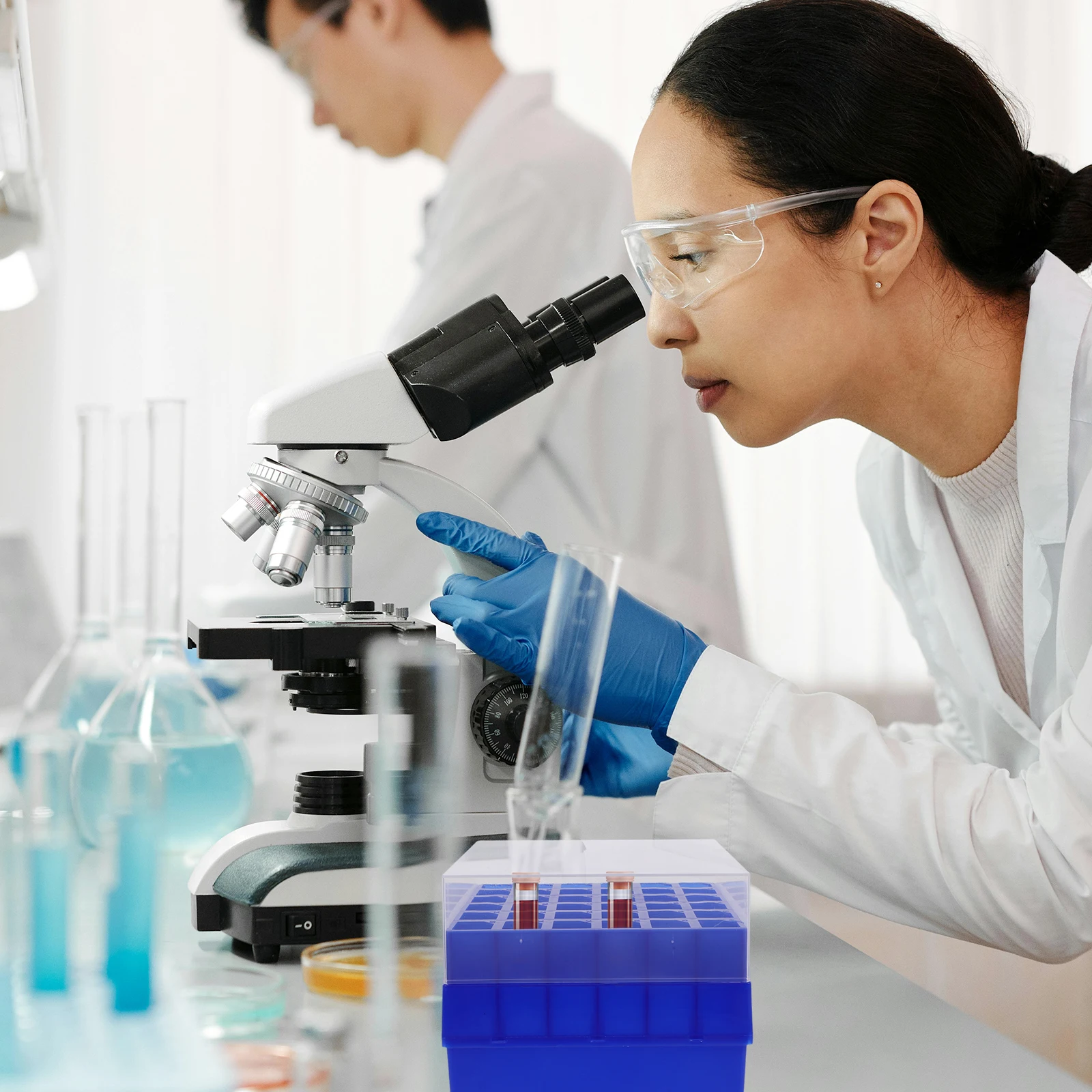 

Freezer Box Cryovial Rack Laboratory Supplies Clear Tubes Racks Test Rube Organizer Container Pipe Support