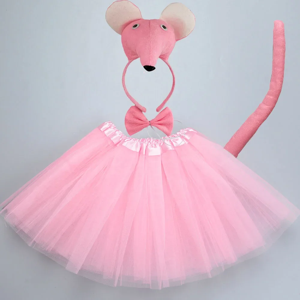 Costume de Rat et de Souris Grise pour Femme et Fille, Ensemble de Tutu, Bandeau de Sauna, Nministériels d Papillon, Queue, Cosplay, ixd'Anniversaire, Halloween, Noël