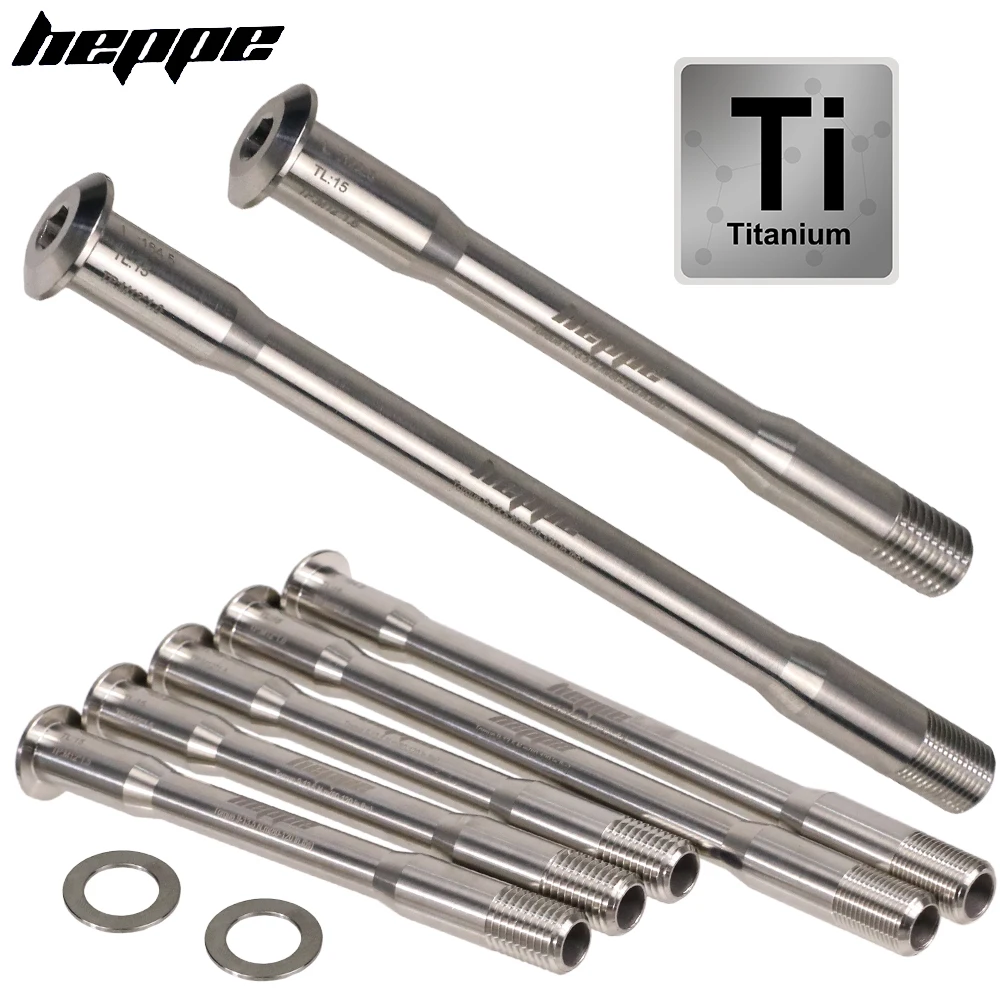 

HEPPE Ultra Light Titanium Alloy Thru Axle MTB/Road Bike Front Rear Thru Axle TC4 Titanium Bike Shaft Front Fork Rear Hub Skewer