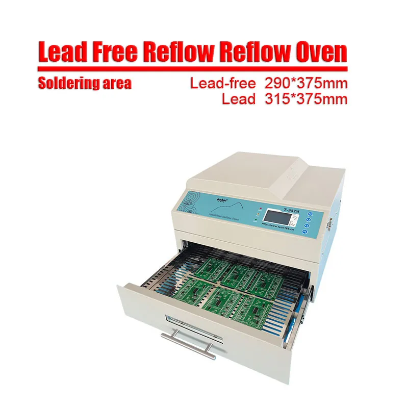 

T-937M Reflow Oven Lead-free Reflow Solder Oven BGA SMD SMT Rework Sation T 937M Graphical Display 350*400MM