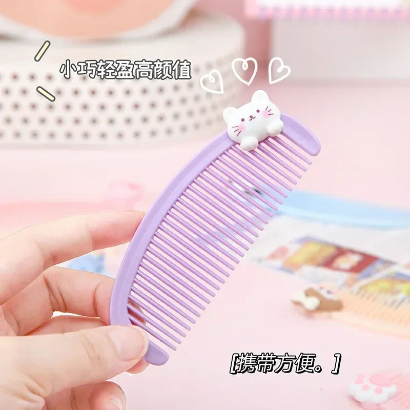 Cartoon Mini Combs Kids Plastic Hairdressing Combs Anti-static Fine-toothed Not Hurt Head Hair Styling Tool Portable Hairbrush