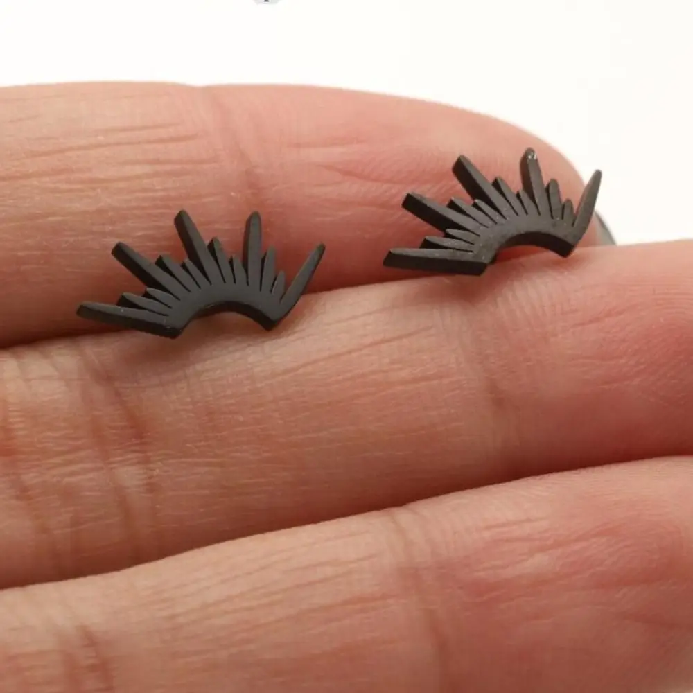 4 пары дорожных серег из нержавеющей стали, нежные серьги-гвоздики с солнечным дизайном, полукруглые готические ювелирные аксессуары для женщин