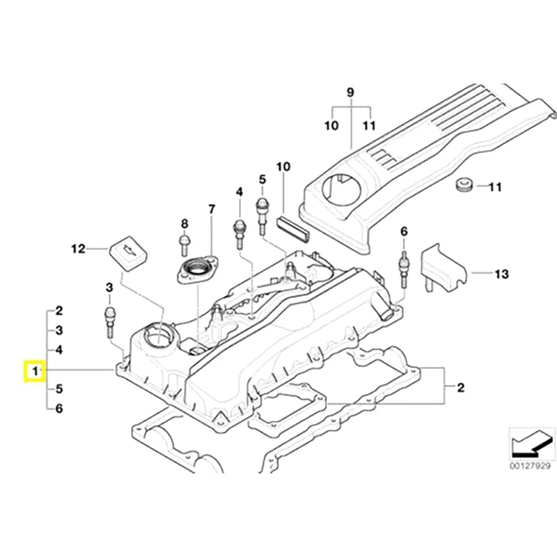 1 Piece Car Engine Cylinder Head Valve Cover Parts Accessories For BMW E87 E90 E91 Part Number:11127568581,11127526669