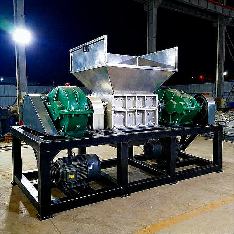 Industrial Shredder Double Shaft Rubber Recycling Machine Whole Truck Tires Steel Belt Separation Crumb Rubber Production Custom
