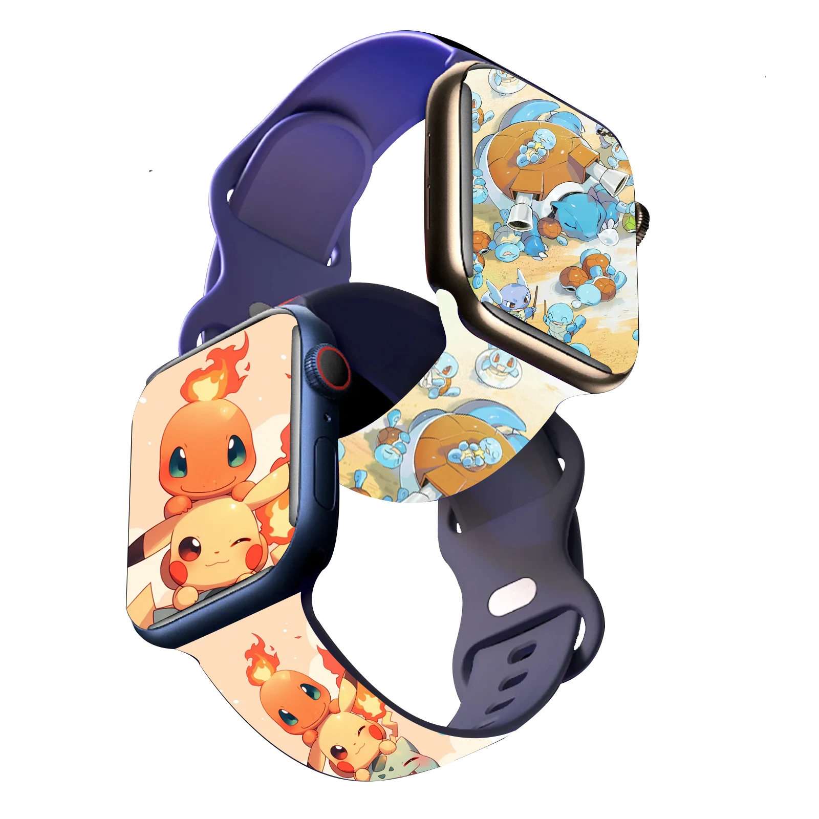 

Pocket Monster Print Strap for iWatch 11 10 9 8 Silicone Band Replaceable Bracelet for Apple Watch 46mm 44mm 42mm 41mm Watchband