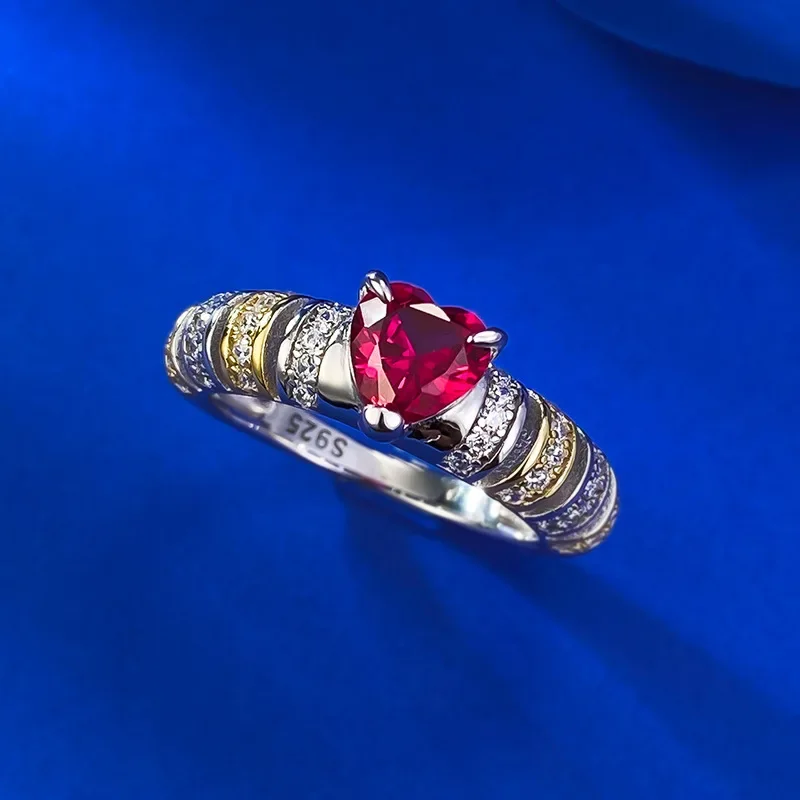 

Новое серебро S925, 6*6 мм, кольцо с изображением голубя и крово-красного цвета, ювелирные изделия с ледяным цветком