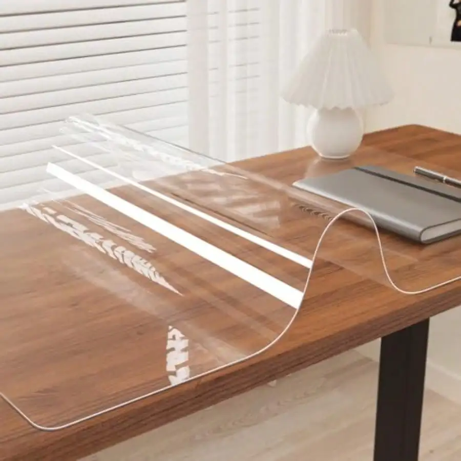 Clear Writing Desk Pad 47.2''x16.9 Heat Resistant Waterproof PVC Round Edge Durable Desk Protect Mat Anti-Static Writing Mat