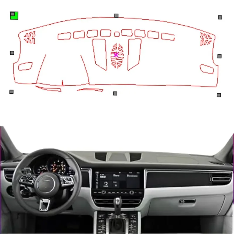 

Dark Mat for Porsche Macan 2014-2020 Turbo GTS S Car Center Console Dashboard Protection