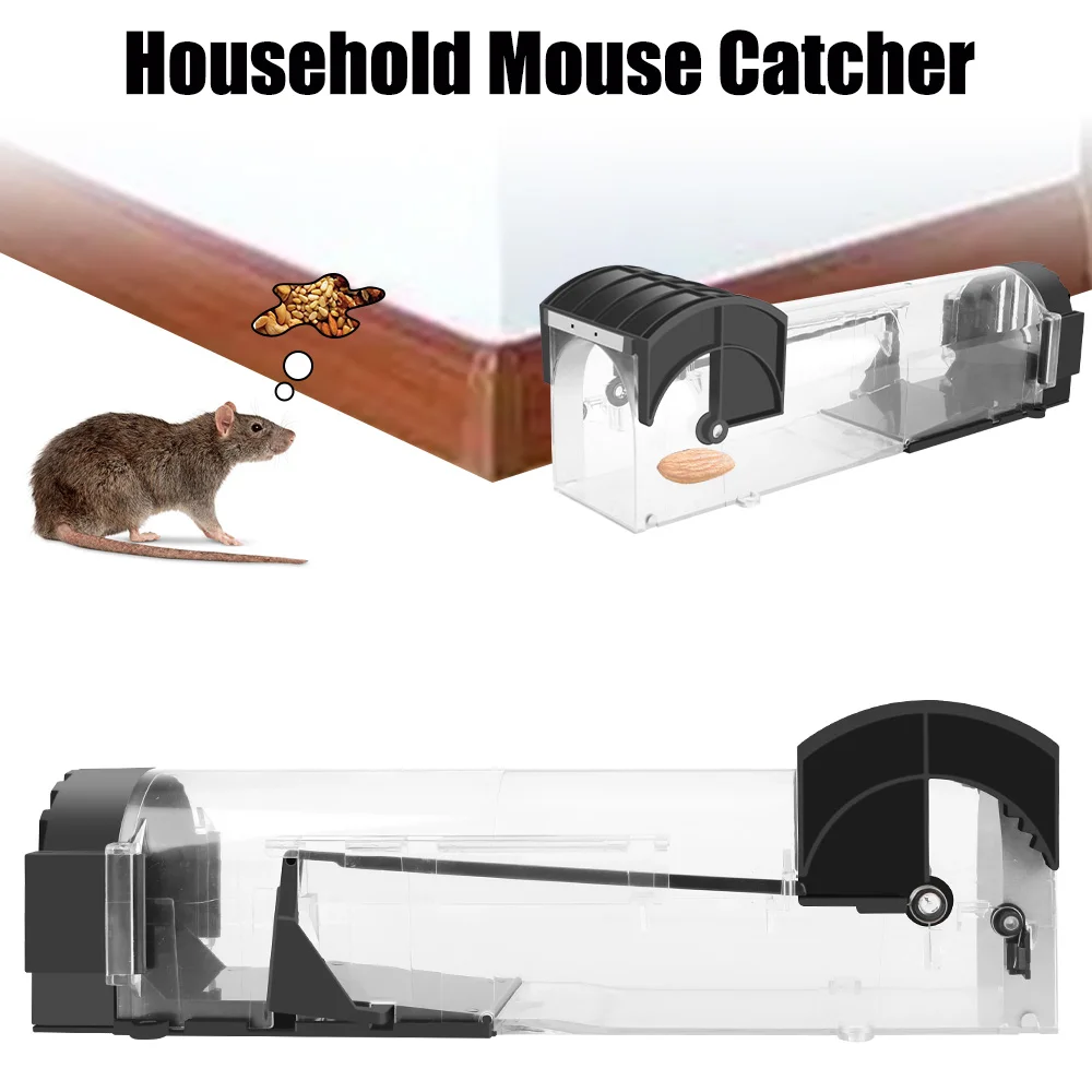 

Reusable Safe Firm Rodents Trap Household Mouse Catcher Plastic Smart Self-locking Mousetrap for Indoor Outdoor Garden